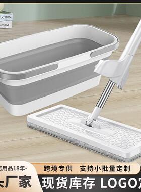 懒人家用免手洗平板拖把拖布桶套装组合折叠干湿两用拖把水桶