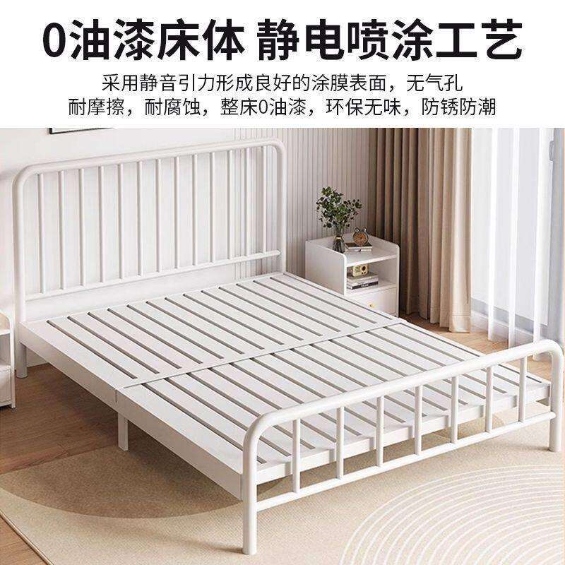 铁艺床双人床北欧简约现1.8米铁床1米5出租房铁架床1.0m人床图片