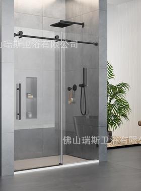 sliding showe door 欧盟ce认证不锈钢淋浴房 一字推拉淋浴隔断