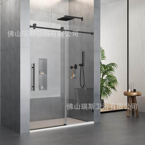 sliding showe door 欧盟ce认证不锈钢淋浴房 一字推拉淋浴隔断
