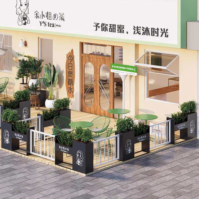 户外市政创意围栏花箱组合餐厅酒吧外摆室外商业街广场隔断花坛