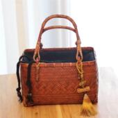 编花包纯手工竹编收纳包竹编包