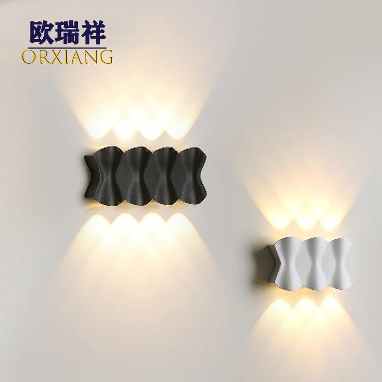 户外防水壁灯 LED双头蝴蝶结创意个性别墅庭院阳台走廊过道洗墙灯