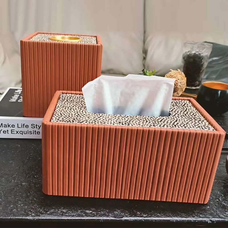 奢抽纸盒纸盒桌面抽皮革盒茶几装饰品创意家用轻汽车纸巾客厅摆件