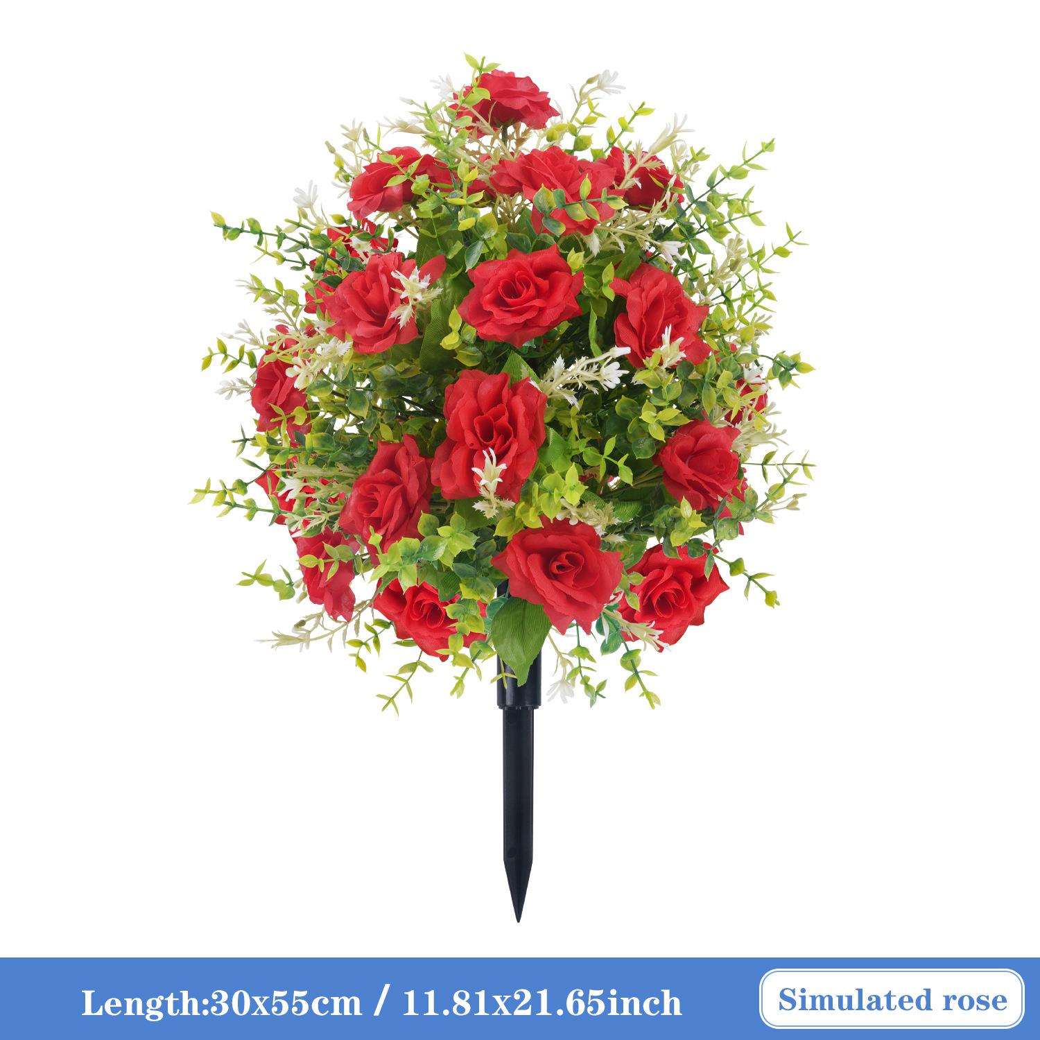 外贸热销仿真玫瑰花拍摄道具布景摆设花束配件装饰插花仿真绿植
