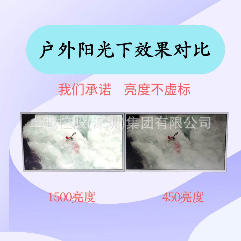 10.1寸1200流明液晶屏 高亮显示器工业宽温-20+70℃ 户外清晰可见