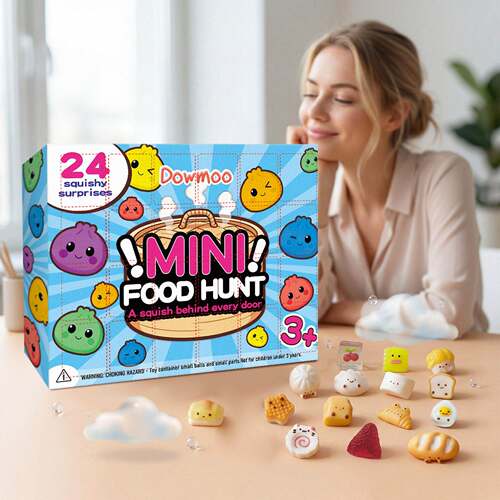 DOWMOO 24 Mini Food Squeeze Toys Blind Box Soft Stress Relie