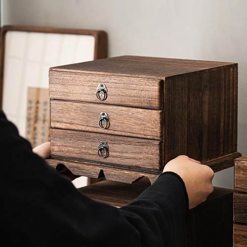 茶饼收纳盒茶饼盒抽屉式储存分茶盒茶饼储存盒礼品盒空盒可定制