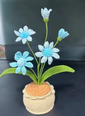 载盆栽花朵摆件成品蝴蝶兰摆件花车仿真家居手工编织