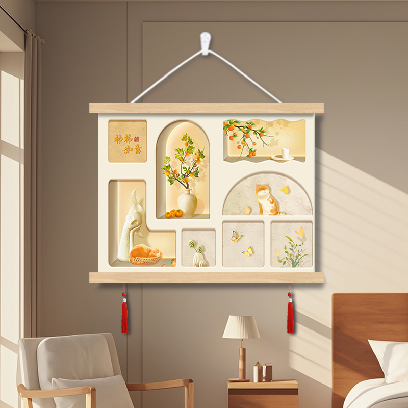 奶油风配电表箱盒装饰画挂画弱闸开关客厅卧室餐厅墙壁氛围布置画