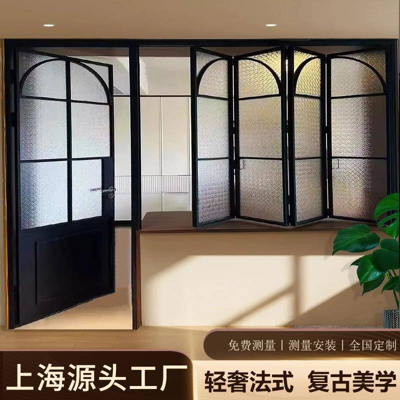 法式复古左右推拉折叠美式复古老铁门卫生间浴室厕所厨房折叠门窗