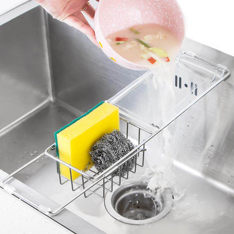 家用海绵抹布厨房溧水器沥水盒网挂架篮厨房碗架家用网兜控水托盘