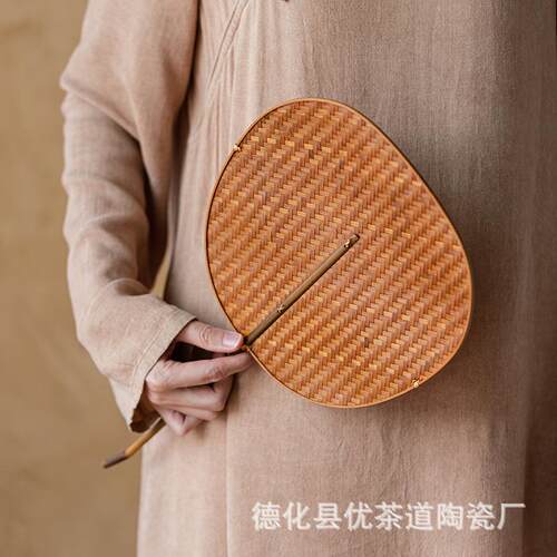 竹扇团扇新中式扇子纳凉夏季蒲扇竹编手工复古竹制扇子大号中国风