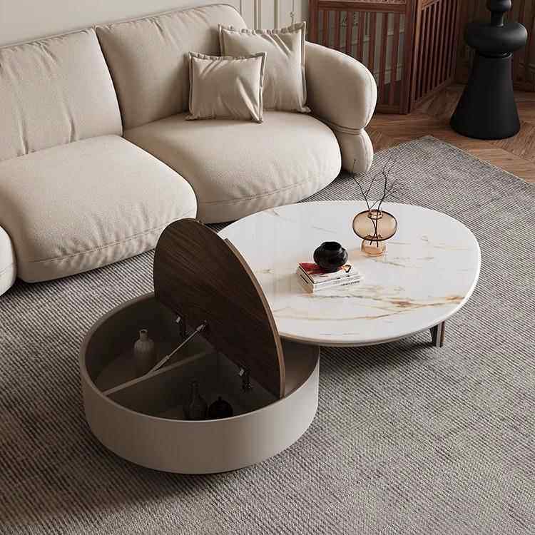 奶风圆茶几茶几组合油客代厅家用现简形约极简小户型可旋转岩板圆,住宅家具,茶几,淘宝优惠券,粉丝福利购,淘宝优惠卷