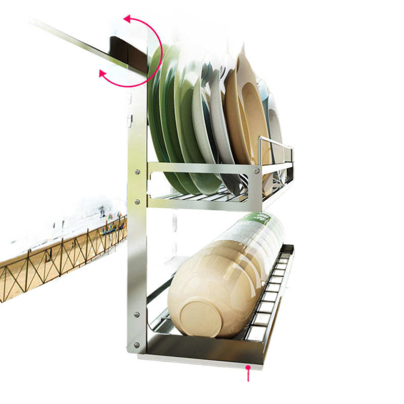 厨房窗户置物架304不锈钢墙面碗架沥水架墙上挂件挂杆免打孔收纳