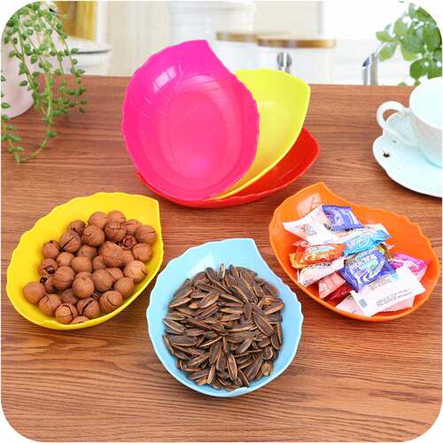 Wholesale Colorful Fruit Platter Creative Leaf-Shaped Plasti