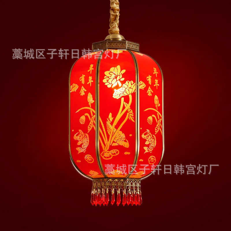 批发防水全铜宫灯中国风 过新年红灯笼 大门口阳台廊道乔迁装饰用