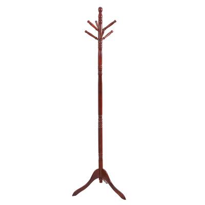 高档家用室内实衣帽架多落地架衣架卧室功能挂衣单杆式木木质晾衣