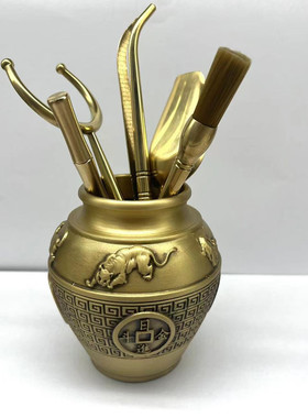 铜茶具套装客厅自用z-99办纳公桌面收摆件茶黄针装配件礼品饰工艺