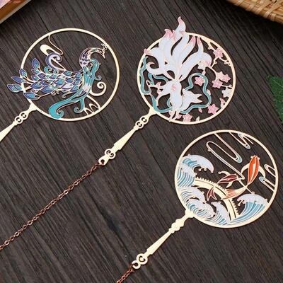 Chinese Style calligraphy and painting Bookmark Group Fan Bo