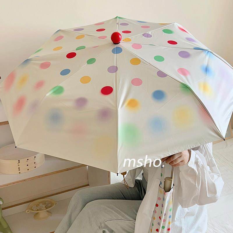 msho晕染波点手提袋！自动雨伞ins高级感女高颜值遮阳伞抗UV,居家日用,伞,淘宝优惠券,粉丝福利购,淘宝优惠卷