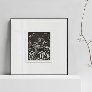 亨利马蒂斯线描速写装 饰画卡纸小众文艺样板房民宿现代黑白灰挂画