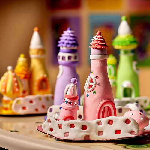 儿童创意手工制作DIY粘土材料包 高迪梦幻小屋彩泥黏土马赛克城堡