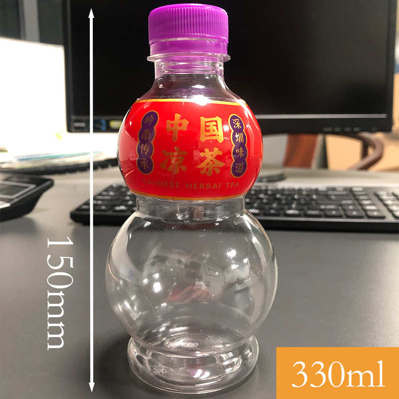 生产定制奶茶瓶葫芦瓶冷泡茶瓶奈雪瓶一次性塑料瓶过滤嘴冷萃茶瓶
