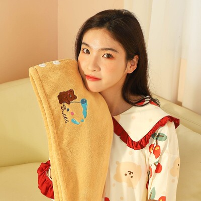 珊瑚绒干发帽女强吸水速干包头巾洗头擦头发毛巾可爱加厚成人浴帽