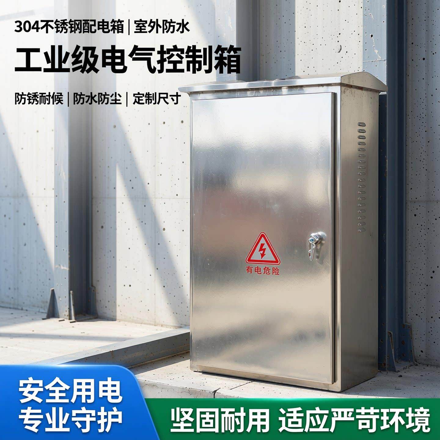 304不锈钢配电箱户外防雨防水 室外明装监控基业箱工程布线控制箱
