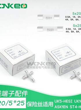 保险丝 5*25mm 5*20陶瓷R054芯R055熔断器 0.5A1A2A3A4A5A6A8A10A