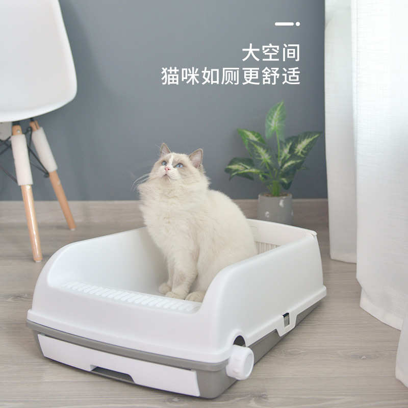 猫砂盆自动清理超大号除臭铲屎机防外溅半封闭式小猫厕所猫咪用品