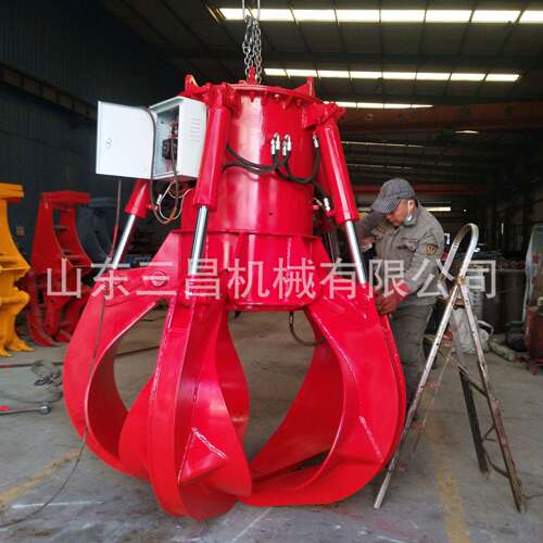 废铁爪子5-10T行车龙门吊废铁抓钢机F5瓣抓钢机碎石废料梅花抓