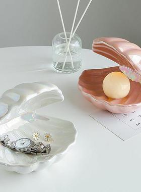 ins风少女贝壳珍珠小夜灯客厅酒柜玄关卧室房间装饰品摆件