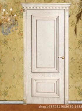 白色欧式木门雕花门套装门白色烤漆门玻璃门室内门推拉门H-026