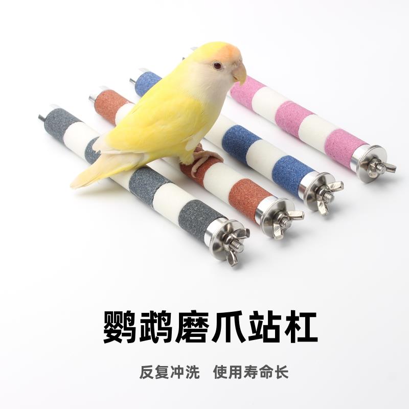 鹦鹉磨爪棒磨砂站杆玄凤鹦鹉不锈钢鸟站棍磨指甲磨脚磨嘴鹦鹉用品
