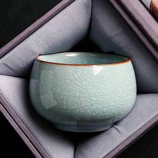 冰花片手品茗杯汝窑开专用主人个人礼品伴功夫杯单杯家用茶杯茶盏