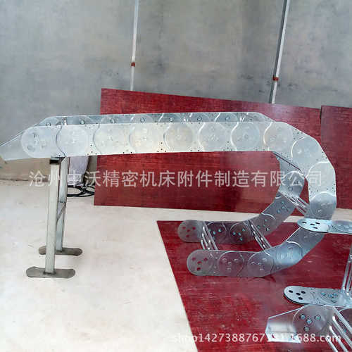 桥式铝链机床全封闭拖链金属穿线履带工程钢制TL125钢铝拖链