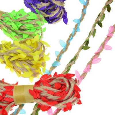 森系麻绳DIY仿真麻绳藤条树叶幼儿园手工绑花带新款包装绳子