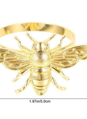 6pcs Gold Bumblebee Napkin Rings Bee Shaped Napkin Holders