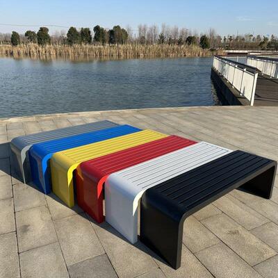 园椅多凳色铁艺户外黑白长椅室场内长条不锈钢VSL休闲座椅广户公