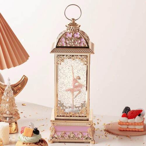 时尚自动飘雪旋转音乐盒女生生日礼物八音盒跳舞芭蕾舞摆件水晶球