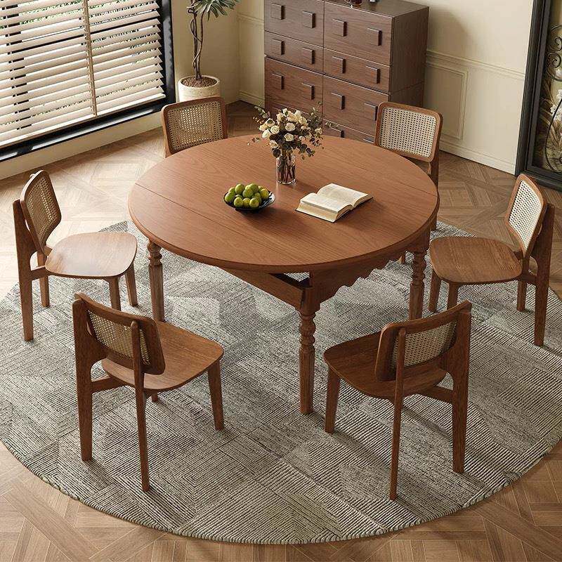 全实木椅餐桌组合伸可YZ692缩折叠方圆两用客厅家用小户型饭桌桌