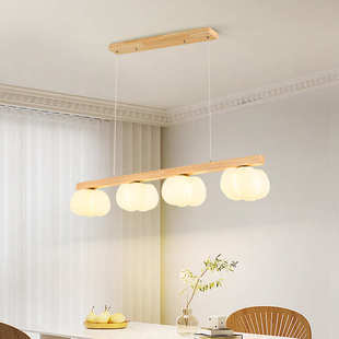 灯棉花台原木创意2023餐厅灯具岛饭厅吊灯柿子奶油餐桌新款风吧台