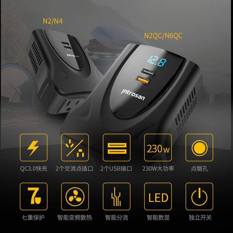 车载逆变器12V/24V转220V家用电源转换器多功能汽车插座充电器