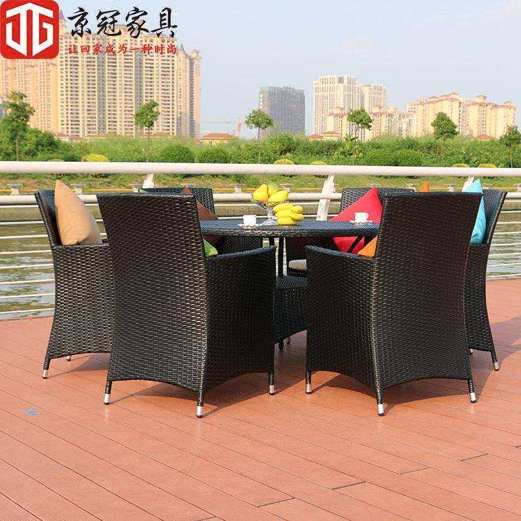 户外藤椅圆茶几组合休闲藤编餐桌阳台室桌外椅庭842椅院桌防水防