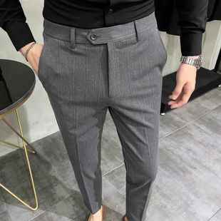 裤 子条纹休闲裤 男裤 秋新款 1219u 大码 男士 直筒长裤 冬季 男商务修身