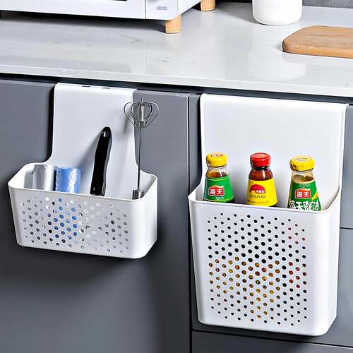 Wall-mounted storage box, kitchen cabinet door inner shelf,