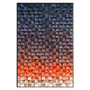 客厅装饰画高级挂画落地墙画立体玄关抽象背景简约入户轻奢感沙发