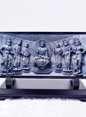 敦煌莫高窟水晶浮雕砖雕中式家居饰品摆件树脂工艺品旅游纪念品